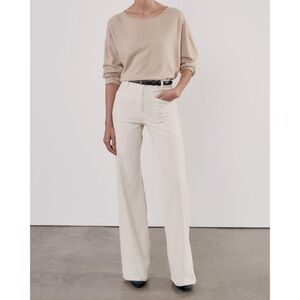 Nili Lotan Cream High-Waisted Trousers